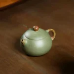 Yixing Handmade Zisha Teapot 180ml Xishi Green Clay Pot - Image 5